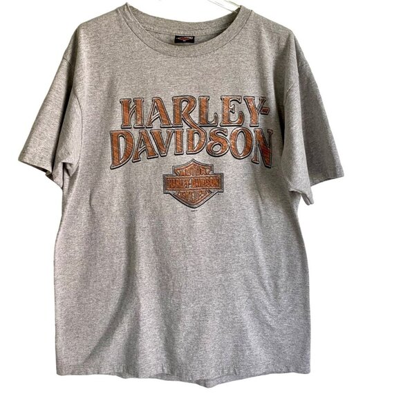 Harley Davidson of Kuwait Grey Cotton Tee Shirt with Colorful Graphic Mens Large - Picture 2 of 9